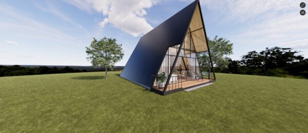 Chalé 80m² – Três quartos e mezanino – Exterior 3