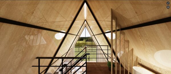 Chalé 80m² – Três quartos e mezanino – Interior 2