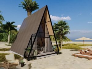 Chalé 44m² – Um quarto no mezanino