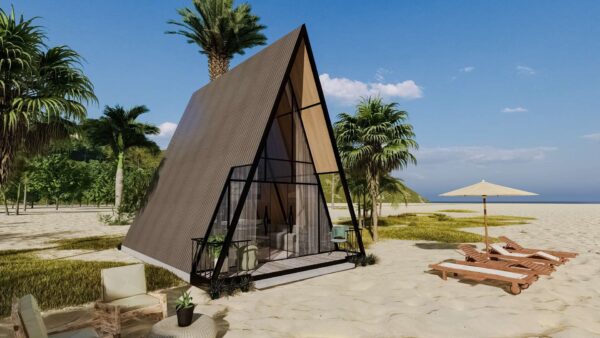 Chalé 44m² – Um quarto no mezanino – Exterior 2