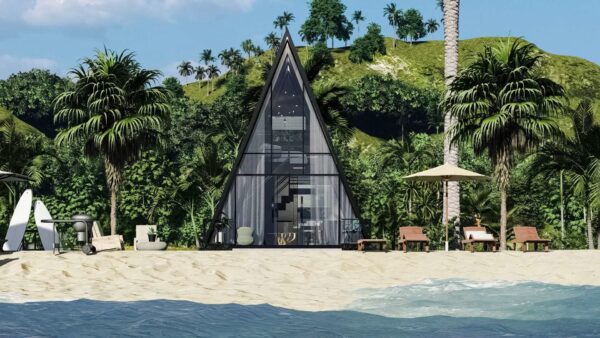 Chalé 44m² – Um quarto no mezanino – Exterior 3