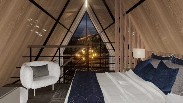 Chalé 80m² – Três quartos e mezanino – Interior 3