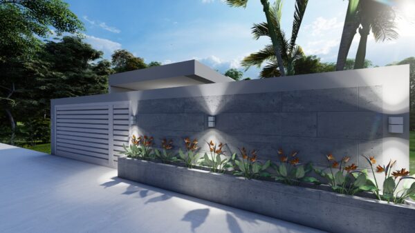 Casa em estrutura metálica 93m² – 2 suítes e 2 vagas cobertas – Exterior 3