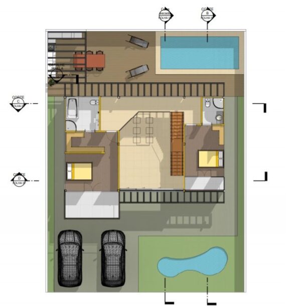 Casa em estrutura metálica 190m² – Planta baixa 2