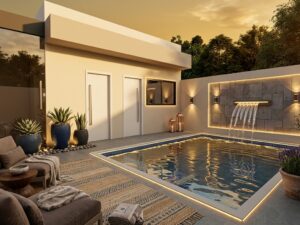 Casa em estrutura metálica 93m² – 2 suítes e 2 vagas cobertas