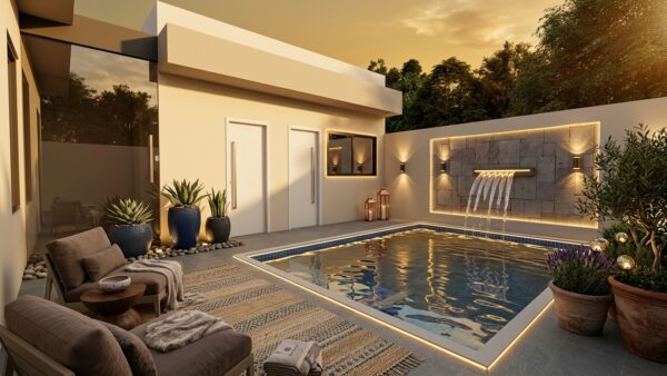 Casa em estrutura metálica 93m² – 2 suítes e 2 vagas cobertas – Exterior 1